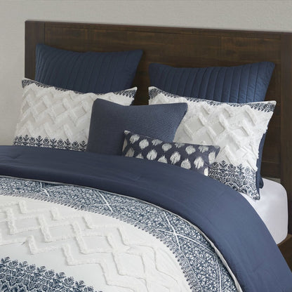 Mila 3 Piece Cotton Comforter Set with Chenille Tufting