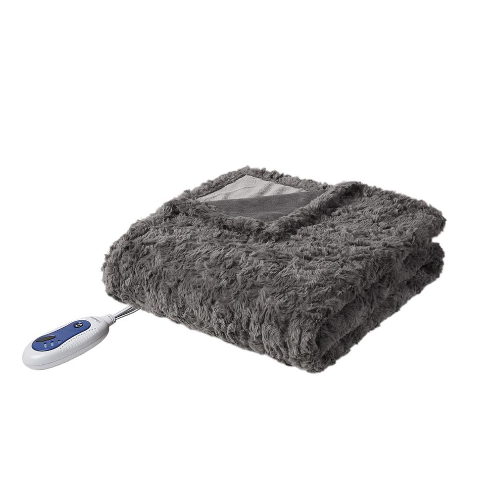 Oversized Faux Fur Heated Throw