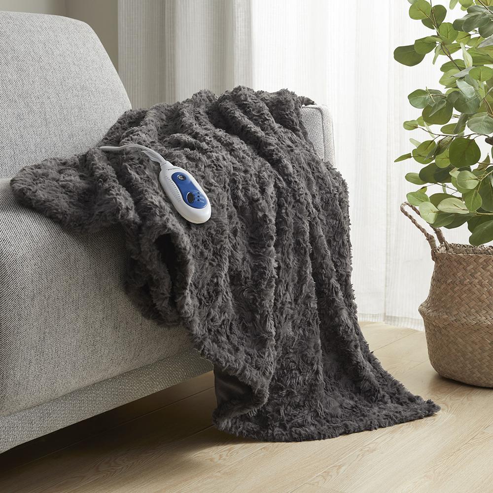 Oversized Faux Fur Heated Throw