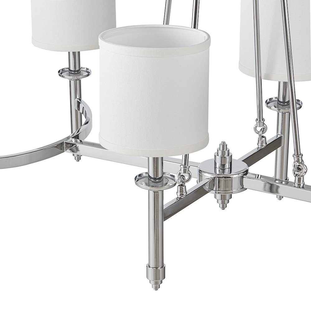 Elegenza 6-light Chandelier with Fabric Drum Shades in Chrome Color