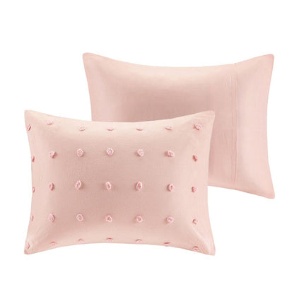 Cotton Jacquard Comforter Set with Euro Shams and Throw Pillows