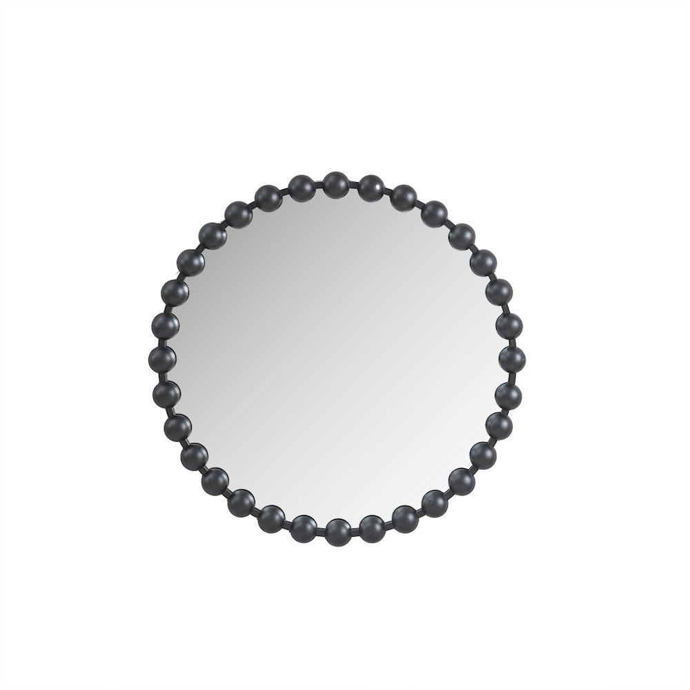 Beaded Round Wall Mirror 27"D