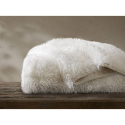 Botswana Animal Print Faux Fur Throw Blanket, Polar Bear color
