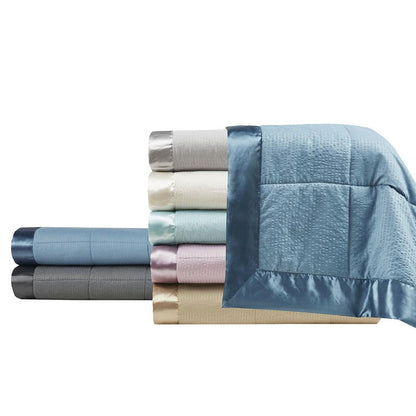 Oversized Down Alternative Blanket with Satin Trim