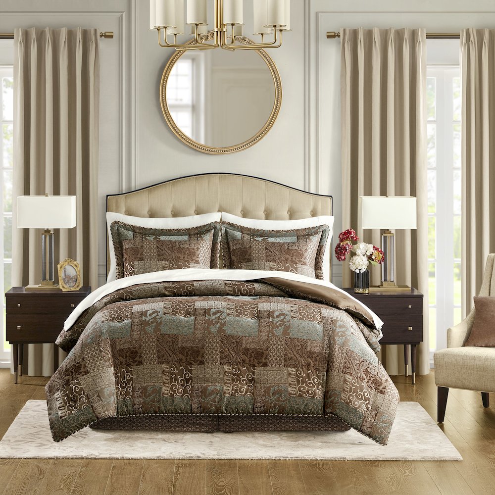 4 Piece Brown Comforter Set