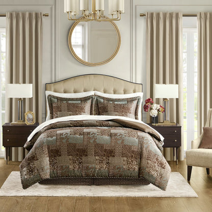 4 Piece Brown Comforter Set
