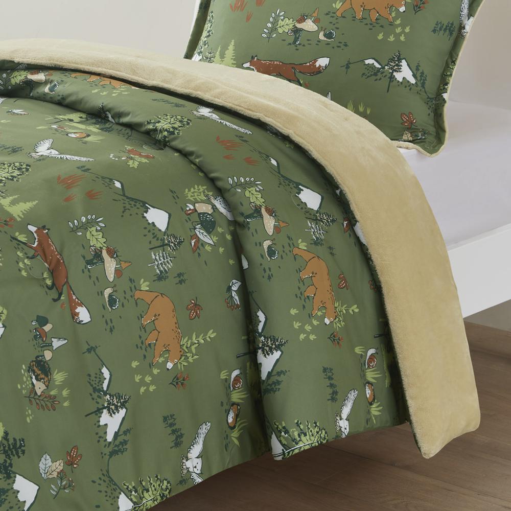 Forest Animals Plush Reversible Comforter Set