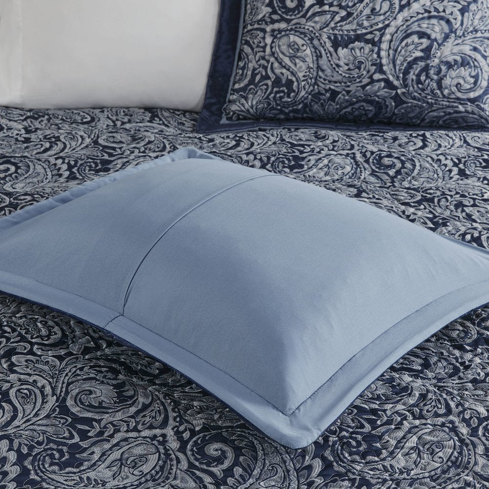 5 Piece Jacquard Bedspread Set with Throw Pillows