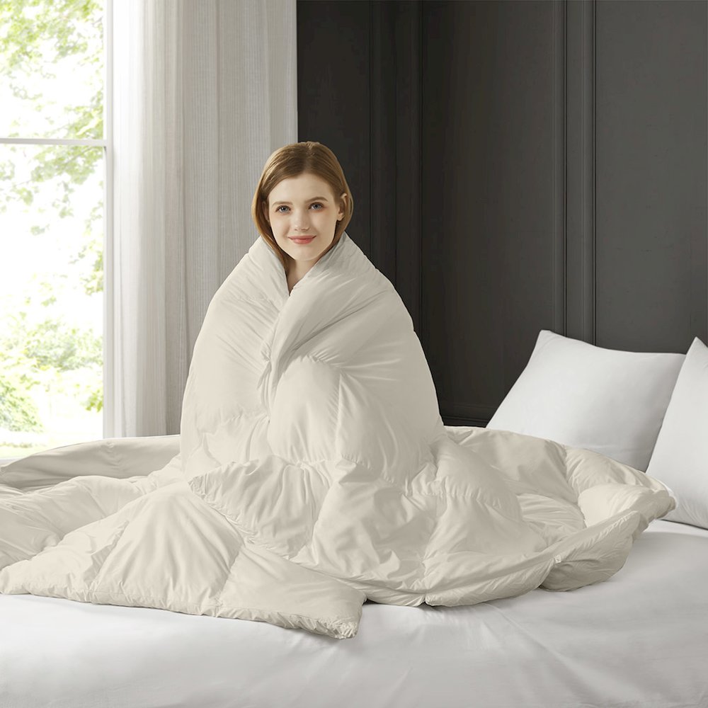 Stay Puffed Overfilled Down Alternative Comforter in Tan Color