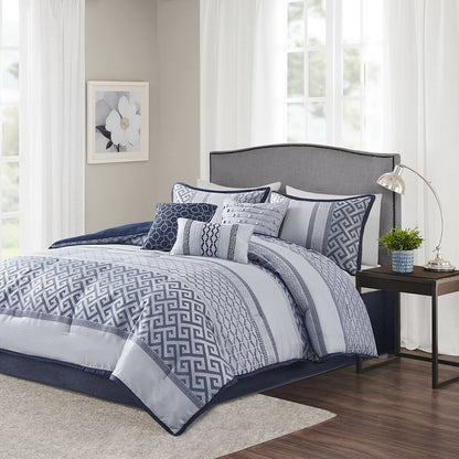 7 Piece Jacquard Comforter Set