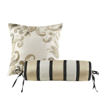 5 Piece Jacquard Bedspread Set with Throw Pillows