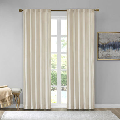 Metallic Printed Poly Velvet Rod Pocket/Back Tab Window Panel Pair