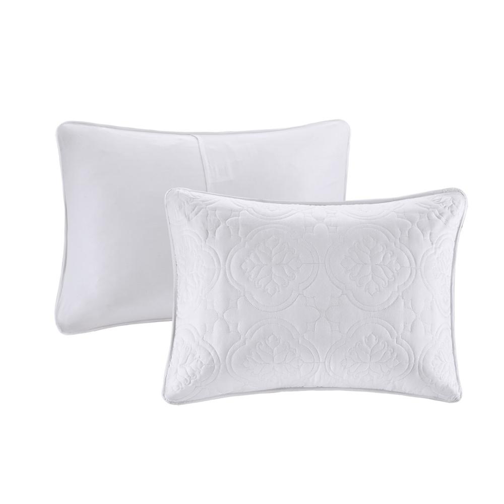 Oakley 3 Piece Reversible Bedspread Set, White color