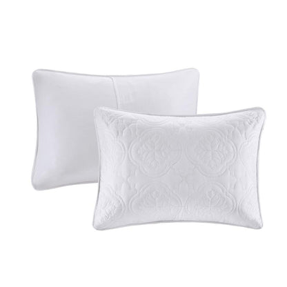 Oakley 3 Piece Reversible Bedspread Set, White color