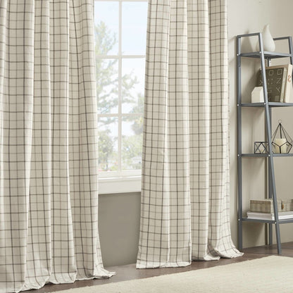 Anaheim Plaid Rod Pocket and Back Tab Curtain Panel with Fleece Lining