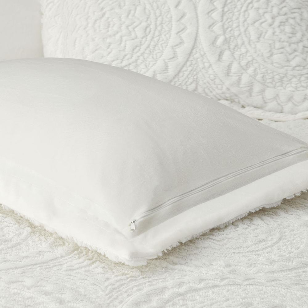 Embroidered Medallion Faux Fur Ultra Plush Comforter Mini Set