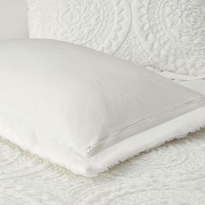 Embroidered Medallion Faux Fur Ultra Plush Comforter Mini Set