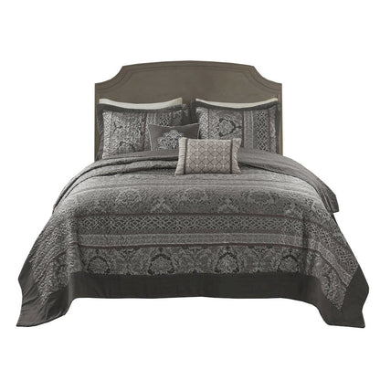 5 Piece Reversible Jacquard Bedspread Set