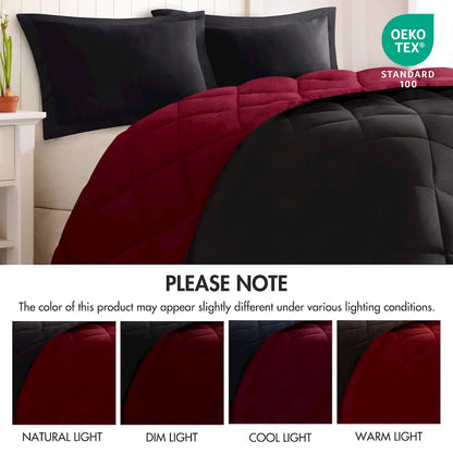 3M Scotchgard Diamond Quilting Reversible Down Alternative Comforter Set