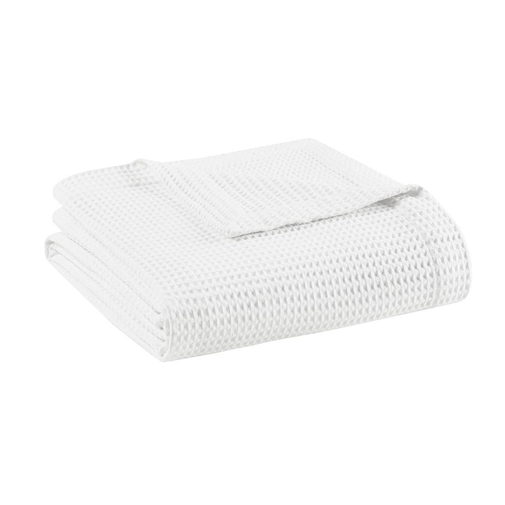 Cotton Waffle Weave Cotton Blanket, White color