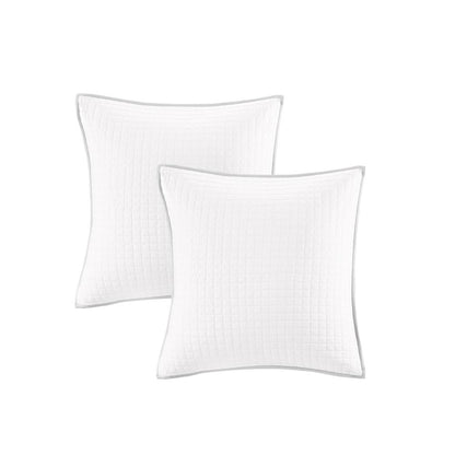 Cotton Jacquard Duvet Cover Set with Euro Shams and Throw Pillows