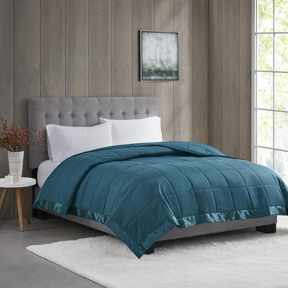 Lightweight Down Alternative Blanket with Satin Trim