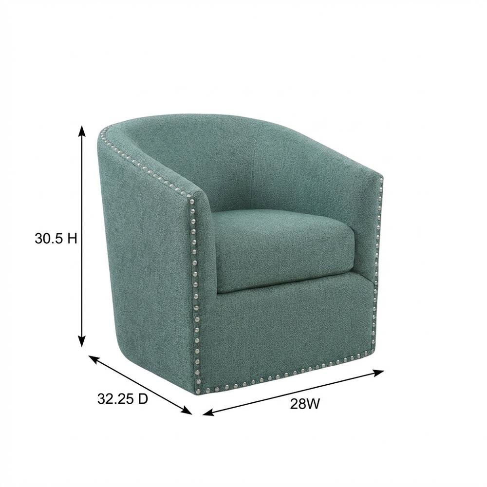 Teal Swivel Chair with Multi-Pattern Fabric and Comfortable Design