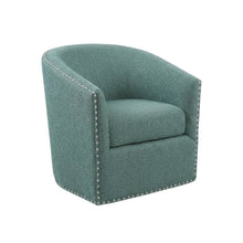 Teal Swivel Chair with Multi-Pattern Fabric and Comfortable Design