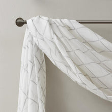 Diamond Sheer Embroidered Window Scarf