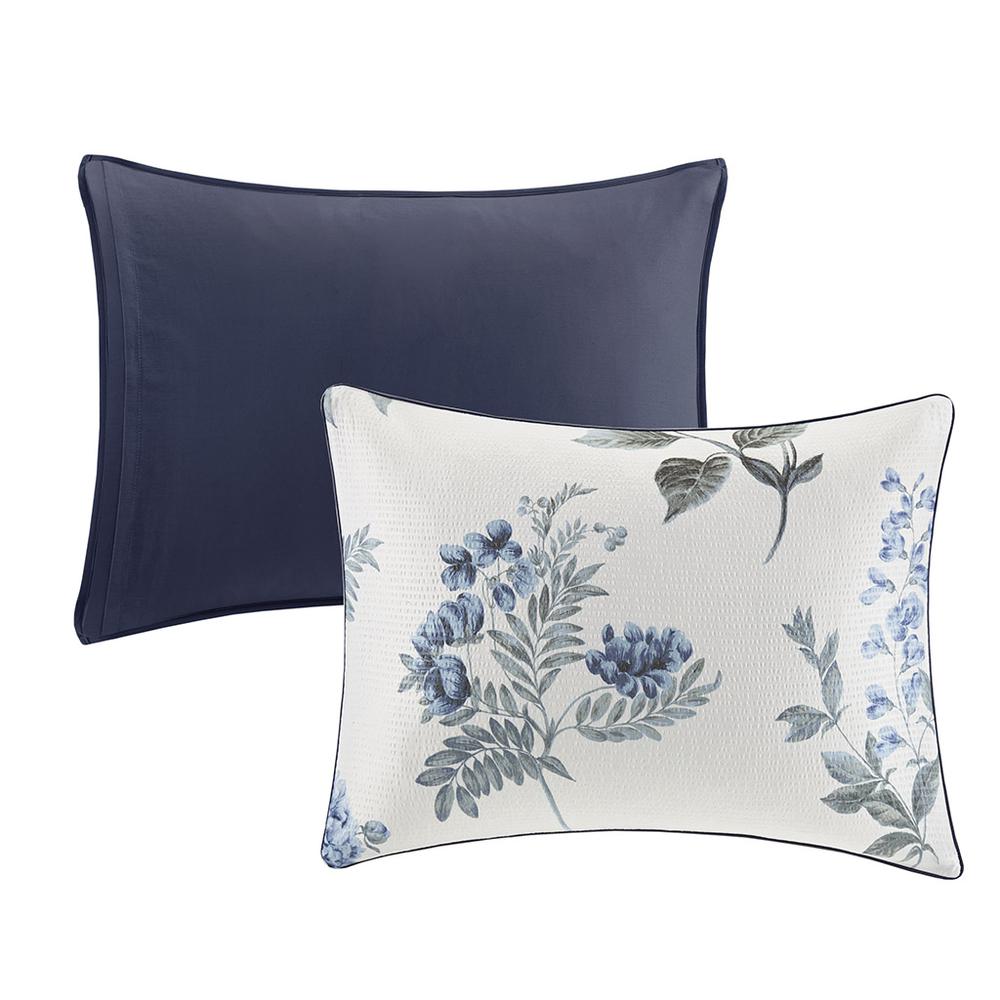 7 Piece Printed Seersucker Comforter Set with Throw Blanket