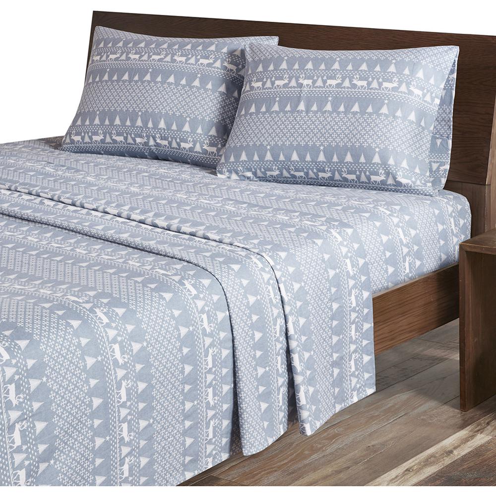 Flannel Sheet Set, Blue Winter Frost color