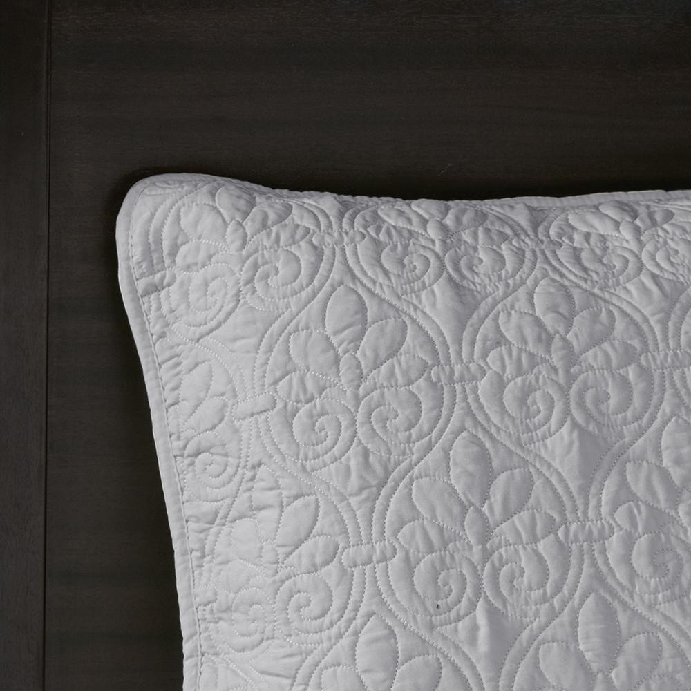 Quebec 3 Piece Reversible Bedspread Set, Grey color
