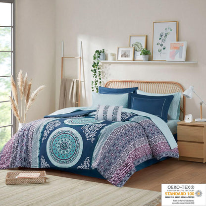 Boho Comforter Set with Bed Sheets