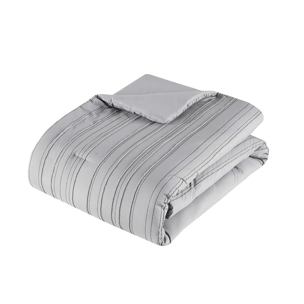 Cationic Dyed Clip Jacquard Comforter Set with Throw Pillow