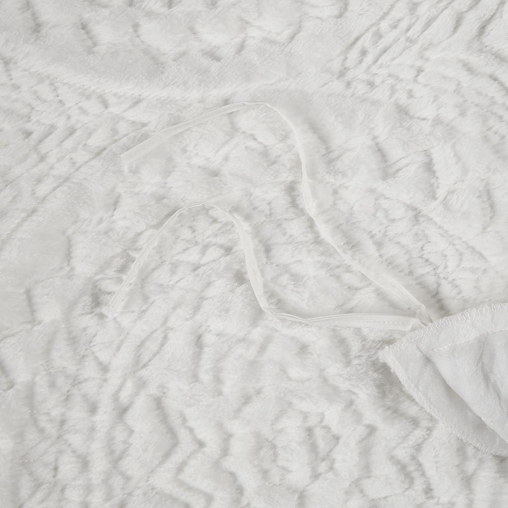 Embroidered Medallion Faux Fur Ultra Plush Duvet Cover Set