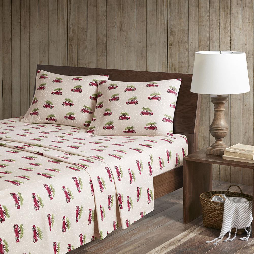 Flannel Sheet Set, Tan Cars color