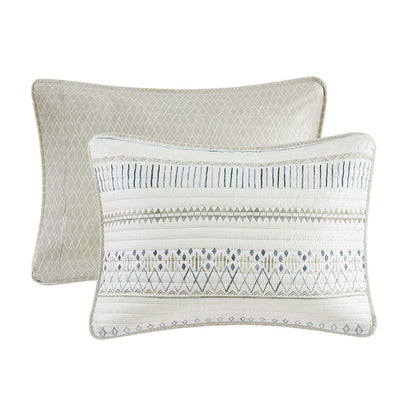 3 Piece Printed Microfiber Seersucker Quilt Set
