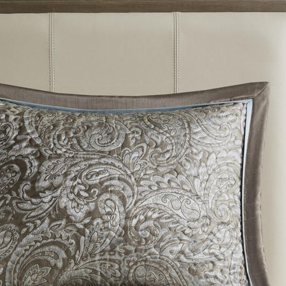 5 Piece Jacquard Bedspread Set with Throw Pillows