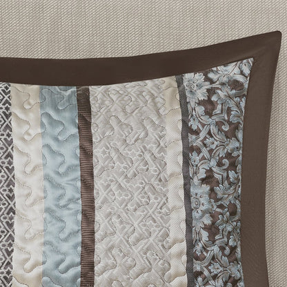 5 Piece Reversible Jacquard Bedspread Set