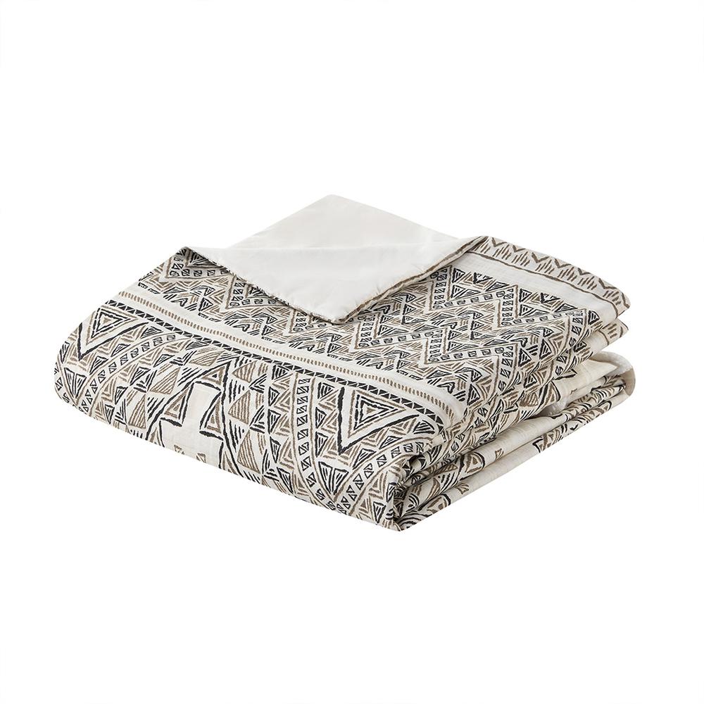 4 Piece Printed Duvet Cover Set with Throw Pillow