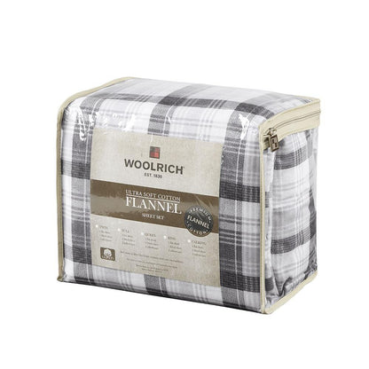 Flannel Sheet Set, Grey Plaid color