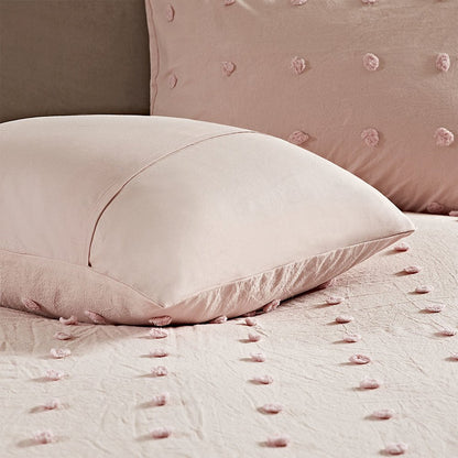 Cotton Jacquard Duvet Cover Set with Euro Shams and Throw Pillows