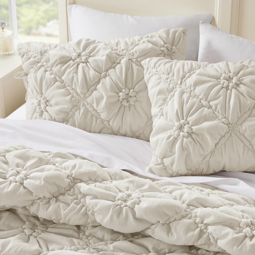 Lily 3PCS Comforter Set, Ivory color