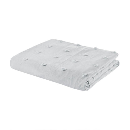 Cotton Jacquard Duvet Cover Set with Euro Shams and Throw Pillows