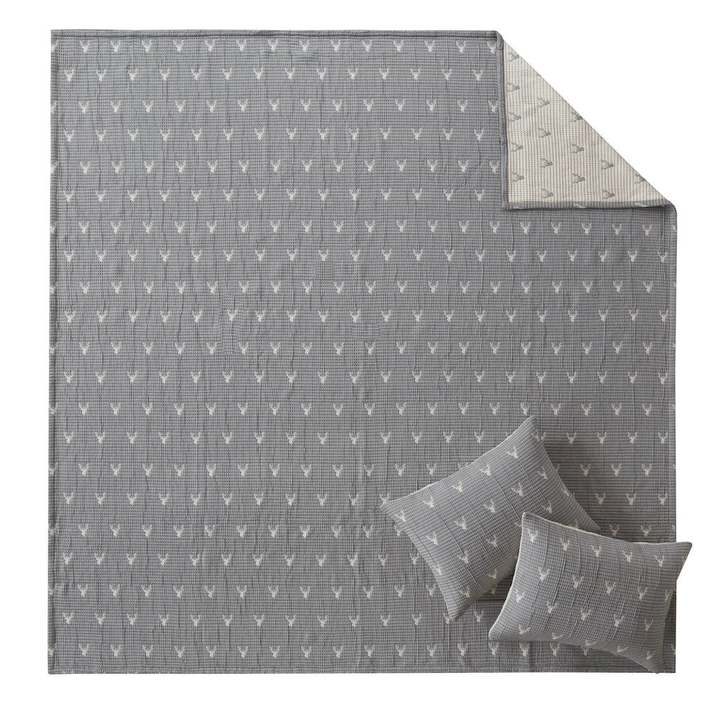 Keystone Coverlet Set, Grey color