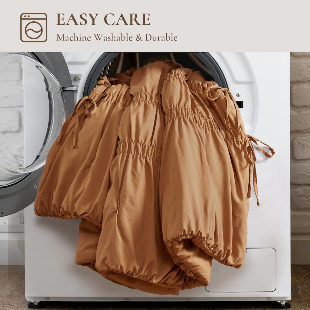 Mia Comforter Set, Brown color