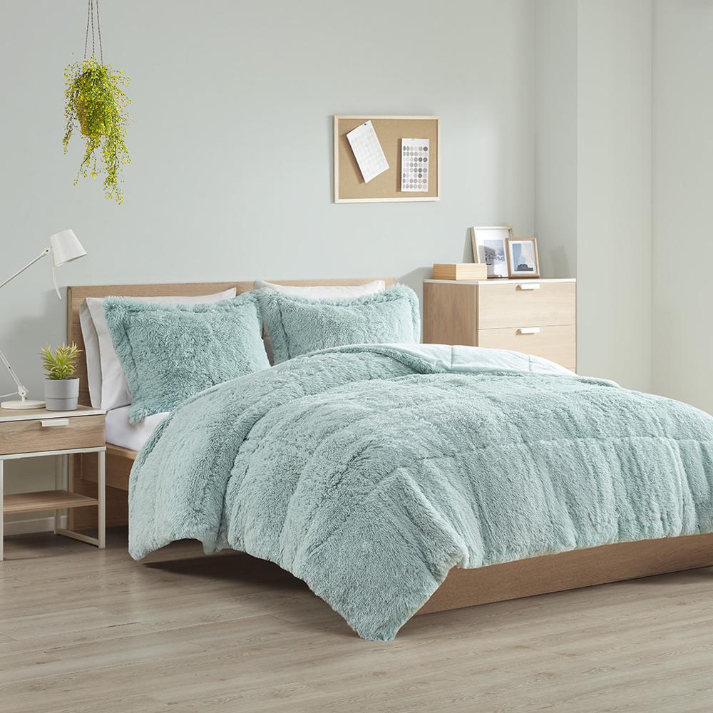 Shaggy Long Fur Comforter Mini Set