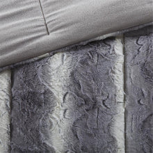 Grey Faux Fur Comforter Set, Belen Kox