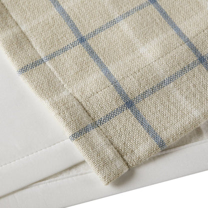 Plaid Rod Pocket and Back Tab Curtain Panel with Fleece Lining
