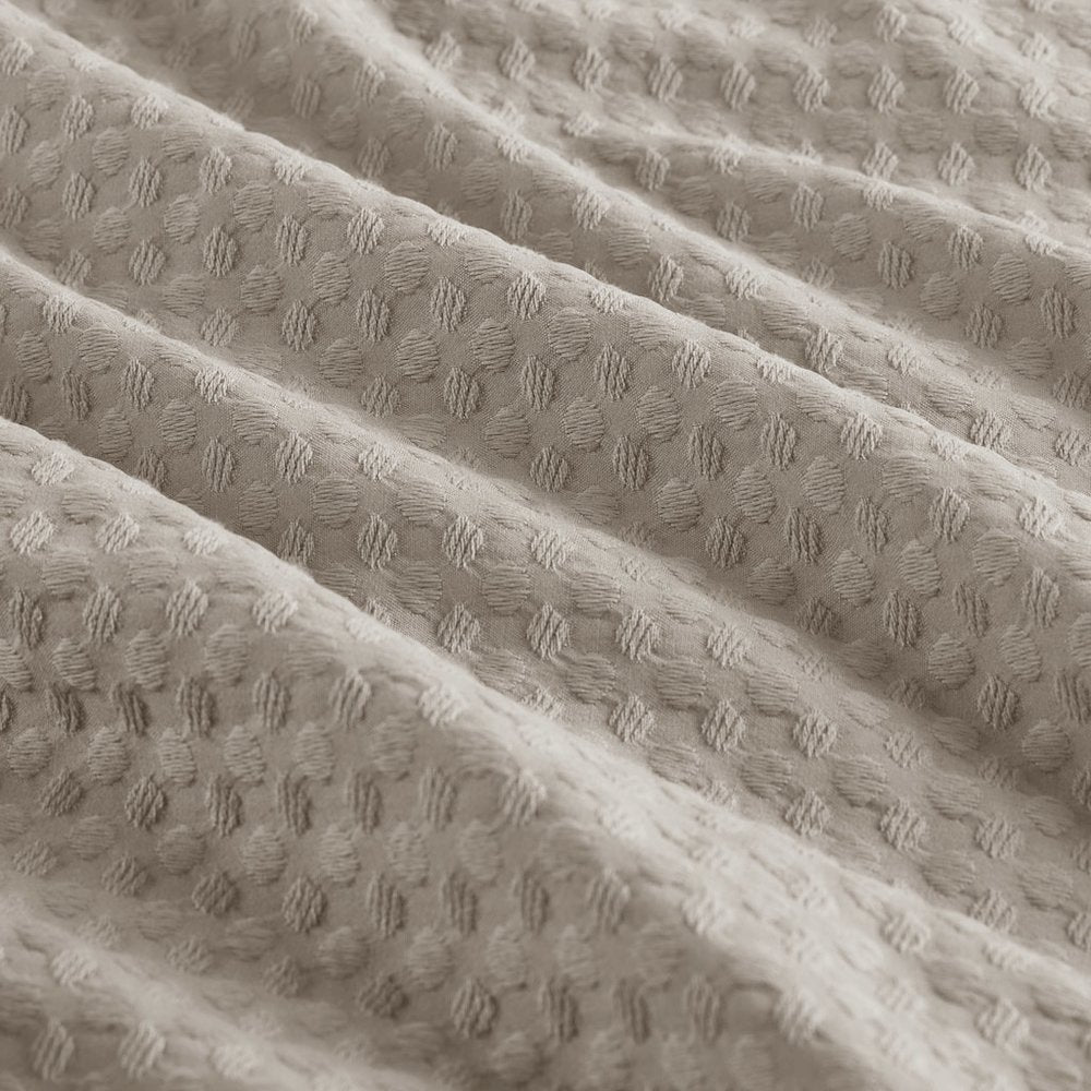 Mina Waffle Weave Textured Duvet Cover Set, Neutral color